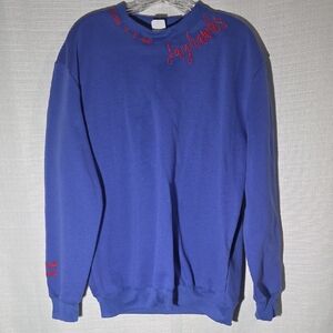 Blue Embroidered Crewneck Sweatshirt - Jayhawks Size Large